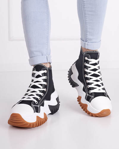 OUTLET Чорне жіноче спортивне взуття a'la снікерси Oqapi - Взуття