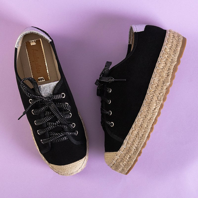 Чорні жіночі кеди на платформі Woilla