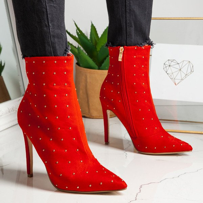Rote Stiefeletten mit Audrey-Jets - Schuhe 1