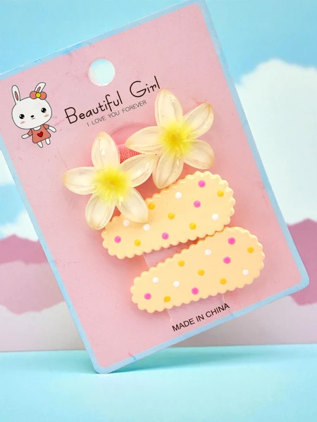 Set aus Haarklammern mit Blumenmotiv