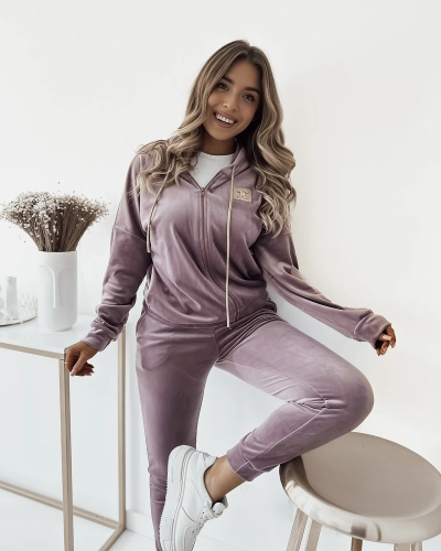 Royalfashion Lila Damen-Sweatshirt-Set mit Patch