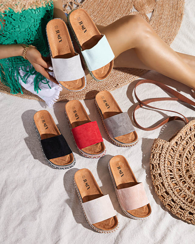 Öko-Wildleder-Sandalen für Damen in Pink Kiccori- Footwear