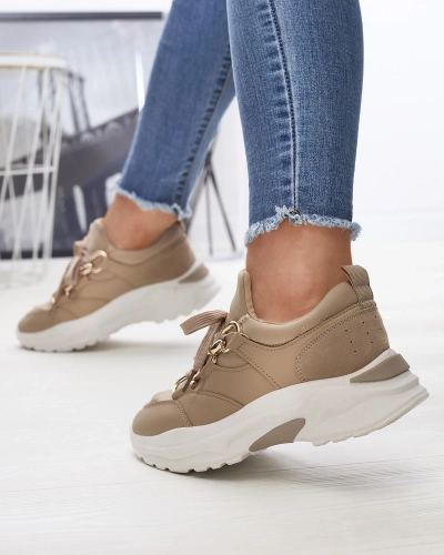 Hellbraune Damen-Sportschuhe mit Ketten Nanoka - Footwear