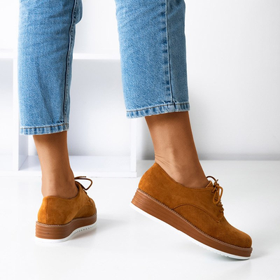 Braune Damen Öko-Wildleder Schuhe Akusen - Schuhe