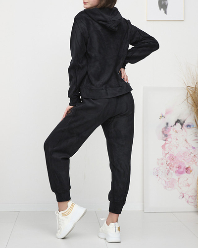 Damen-Sport-Set Sweatshirt und Jogginghose in Schwarz- Kleidung