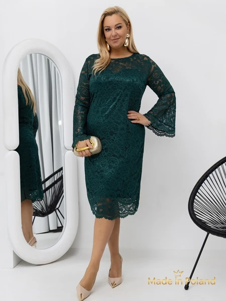 Elegantes Damen-Midikleid aus Spitze mit weiten Ärmeln Kiss Star