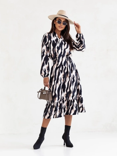 Royalfashion Damen Midi-Kleid mit Druck