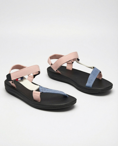 Damen-Sandalen aus Stoff in Rosa Ojo- Footwear
