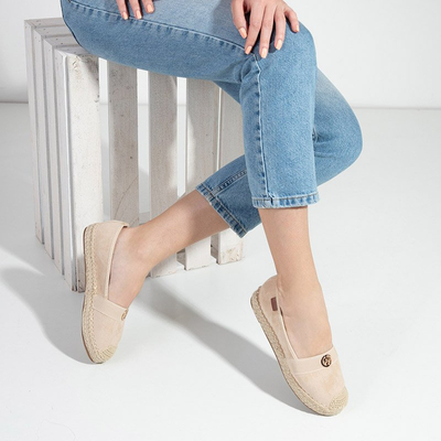 Beige Damen Espadrilles mit flachen Absätzen Anatola - Schuhe