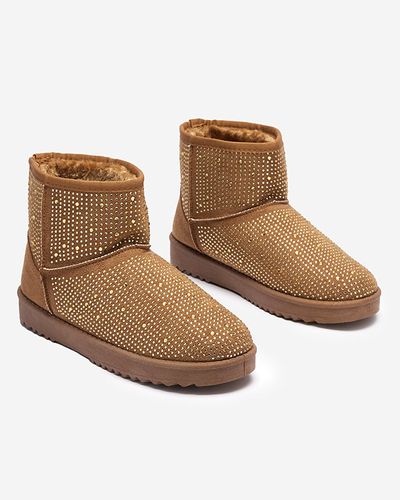 Damen-Schneestiefel mit kamelfarbenen Zirkonias Rudis - Schuhe