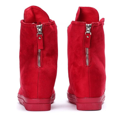 Czerwone sneakersy na koturnie Tirana - Obuwie