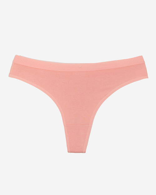 Einfarbige Damen-Strings aus rosa Baumwolle PLUS SIZE - Unterwäsche