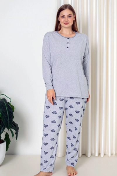 Royalfashion Damen-Baumwoll-2-teiliges Pyjama-Set GROßE GRÖSSE