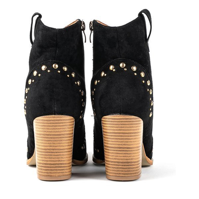 Schwarze Cowboystiefel auf einem hohen Gana-Pfosten - Schuhe