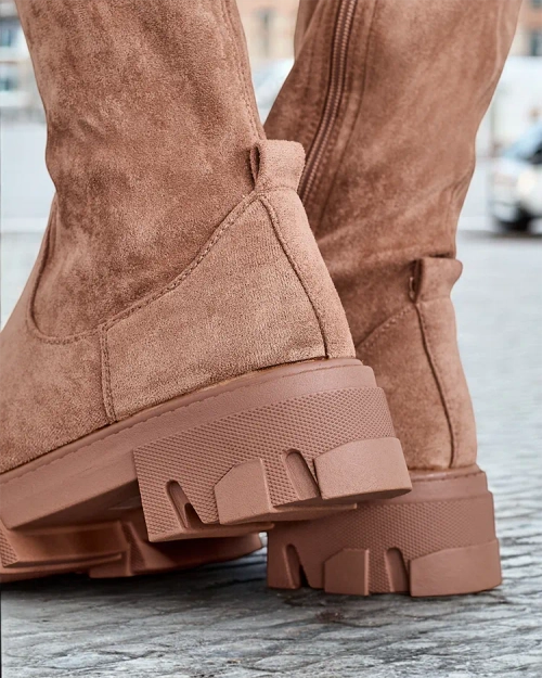 Жіночі плоскі високі чоботи на коліно Royalfashion Vianas