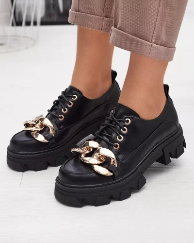 Schwarze flache Schuhe Eqoia - Schuhe