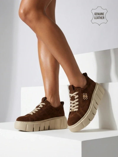 Sportliche Damen-Sneakers aus Naturleder Renos