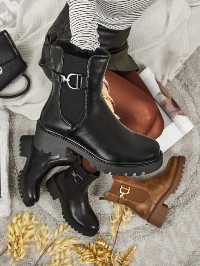 Höhere Damenstiefeletten aus Öko-Leder Ovella
