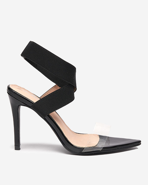 Жіночі босоніжки на чорному шпильці Koala - Взуття