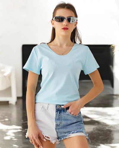 Royalfashion Damen Baumwoll-T-Shirt mit Spitze auf dem Rücken