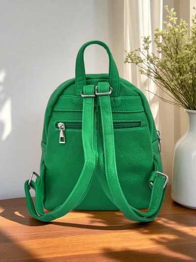 Damenrucksack Elettra Verde Królewska Moda Öko-Leder 25x25x10 cm