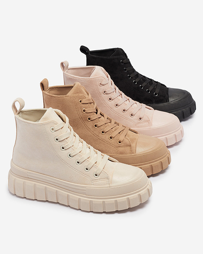 Schwarzer Damen-Schnürstiefel a'la sneakers Netara - Footwear