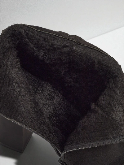 Damen Stiefeletten Öko-Wildleder mit Blockabsatz Zavrina