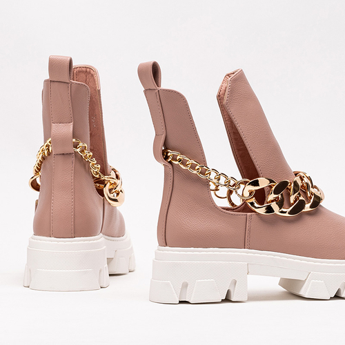 Рожеві жіночі черевики з ланцюжком Tenkay - Взуття