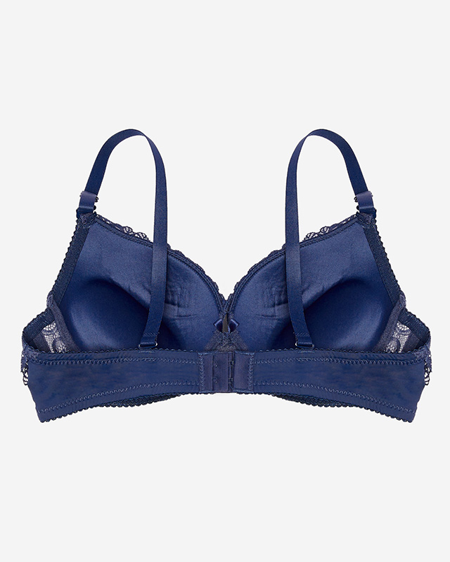 Marineblauer Damen-Spitzen-BH- Dessous