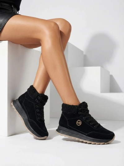 Royalfashion Damen isolierte Sportschuhe in schwarz Cerrto