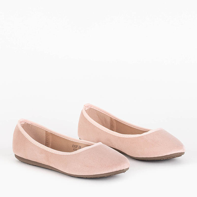 Hellrosa Damen-Ballerinas aus Öko-Wildleder Tizika - Footwear