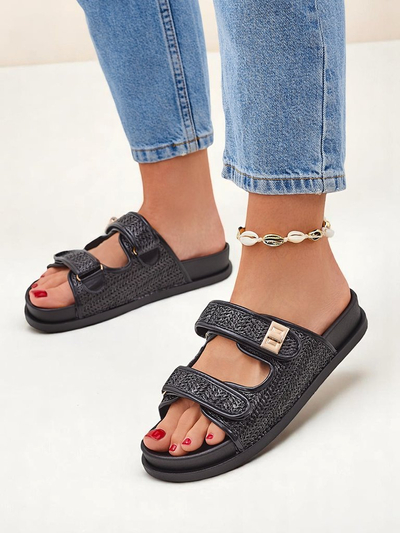 Royalfashion Damen-Pantoletten mit geflochtenem Design Delibeli