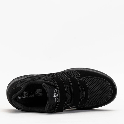 OUTLET Schwarze Herren Sportschuhe mit Klettverschluss Baikis - Schuhe