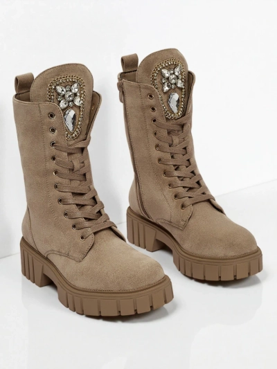 Royalfashion Damen hohe Worker Stiefeletten Suboo