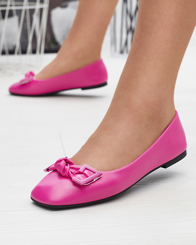 Жіночі рожеві балетки з декором на носі Caxien- Footwear