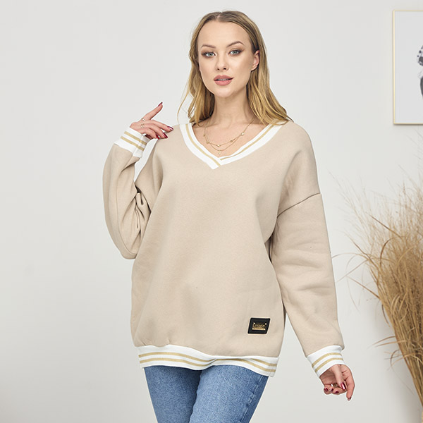 Isoliertes Damen-Sweatshirt in beige- Kleidung