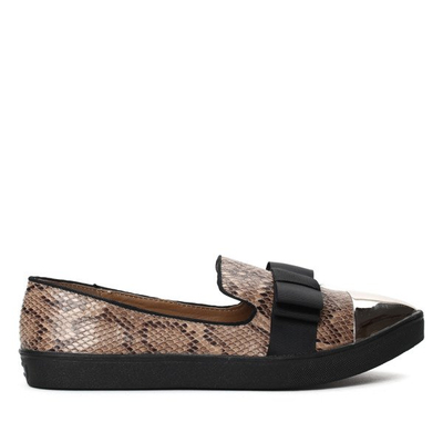 Khaki-Slip-On mit Emmalynn-Schleife - Schuhe
