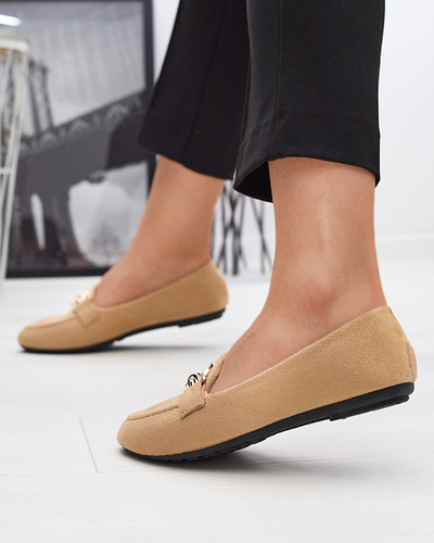 Beige Mokassins aus Öko-Veloursleder Brussi - Footwear