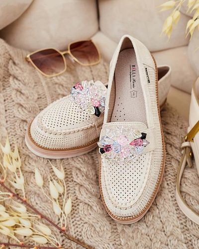 Royalfashion Mokassins mit bunten Steinen Restea