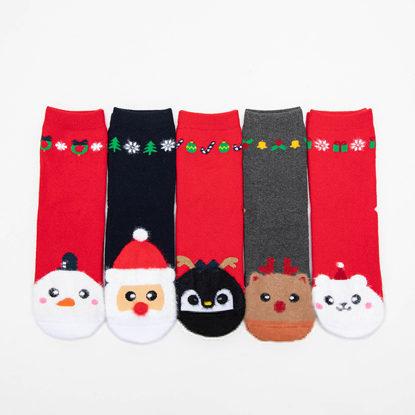 Bunte Damensocken mit Weihnachtsmuster - Unterwäsche