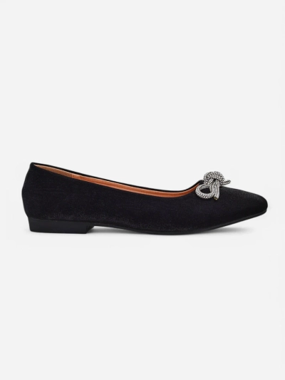 Royalfashion Damenballerinas mit Schleife und Glanz Ofenal