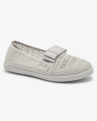 Schleifen-Sneakers für Mädchen in Hellgrau Lolisa - Schuhe