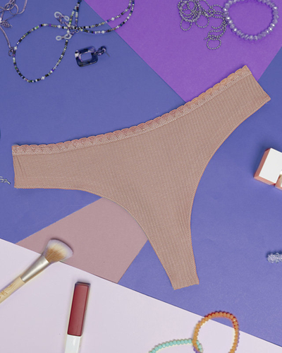 Coral gerippte Damen-Strings - Unterwäsche