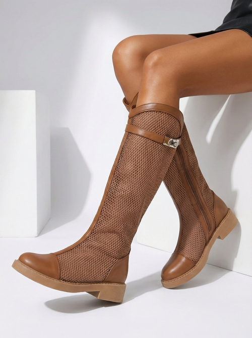 Royalfashion Високі перфоровані жіночі черевики на щиколотці Ovittole