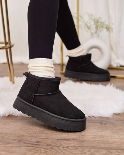 Royalfashion Schwarz Damen Plateau Schneestiefel Ersinella