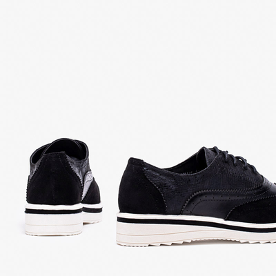 Schwarze Damenschuhe mit durchbrochenem Bilotsi-Obermaterial - Schuhe