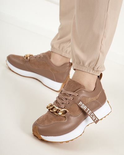 Braune und rosafarbene Arikas Damen-Sportschuhe - Schuhe