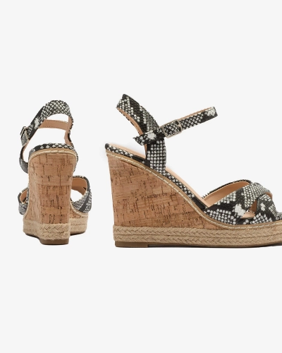 Schwarz-weiße Damensandalen auf Anker mit Prägung Certika - Footwear