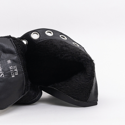 Schwarze Damenstiefel mit Perlen Dwin- Footwear