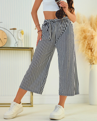 Royalfashion Weite gestreifte Culotte-Hose für Damen